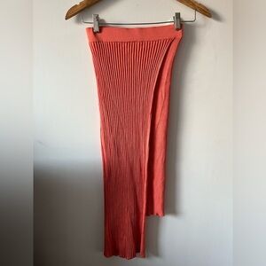 Ronny KOBO Coral Ribbed Asymmetrical Skirt